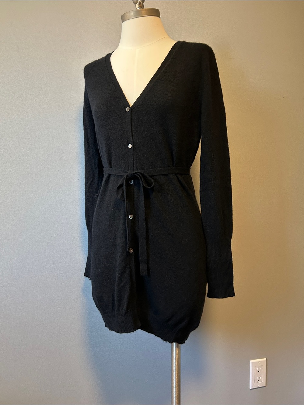 Holt Renfrew Cashmere Long Line Cardigan Sweater Dress